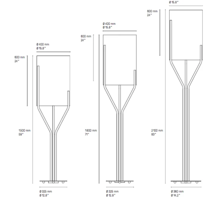 Lampadaire, Arborescence XL, Blanc et laiton, Ø40cm, H180cm - CVL