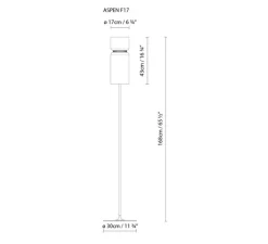 Lampadaire, Aspen, F17, gris, mangue, H170cm - B-LUX