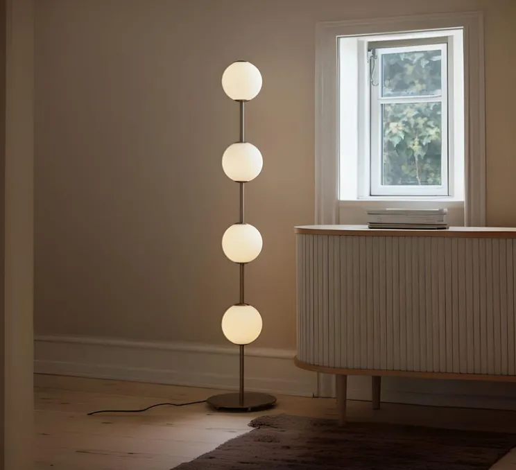 Lampadaire, Audrey, laiton, LED, dim, 2700K, 1740 lm, Ø26cm, H127,6cm - Umage