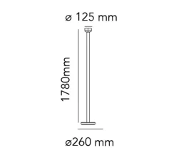 Lampadaire, Bellhop, rouge brique, LED, 2700K, 1023lm, Ø26cm, H178cm - Flos