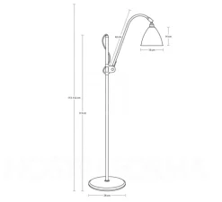 Lampadaire, Best-Lite BL3 small, noir, Ø28cm, H113-152cm - Gubi