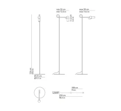 Lampadaire, Bird, blanc, LED, dim, 2700K, 660 lm, L23cm, H126cm - KDLN