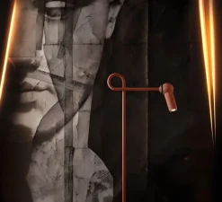 Lampadaire, Bird, rouge brique, LED, dim, 2700K, 660 lm, L23cm, H126cm - KDLN