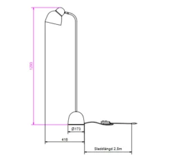 Lampadaire, Bird, sable et laiton, Ø17,3cm, H129,3cm - Belid
