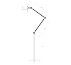 Lampadaire, Bolt, gris, L96cm, H125cm - TONONE