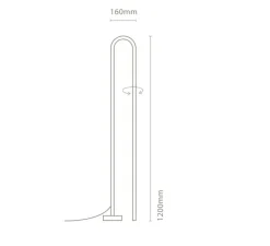 Lampadaire, Bow, noir, LED, dim, 2700K, 2880 lm, L12cm, H120cm - Nexia