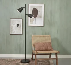 Lampadaire, Bremen, Noir, L45cm, H162cm - It's about Romi