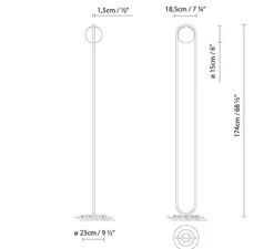 Lampadaire, C ball F, noir, Ø18,5cm, H158cm - Blux
