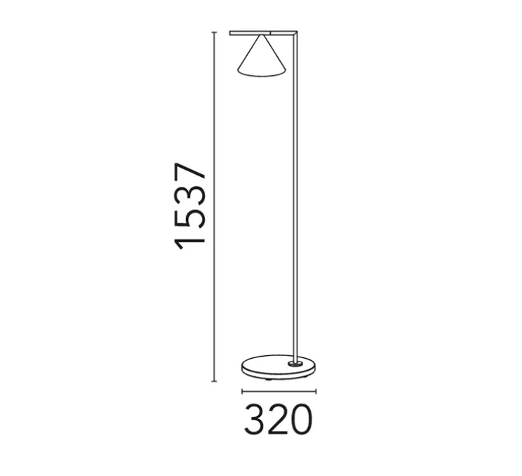 Lampadaire, Captain Flint, noir et lave noir, IP65, LED, dim, 2700K, 613 lm, Ø32cm, H153,7cm - Flos
