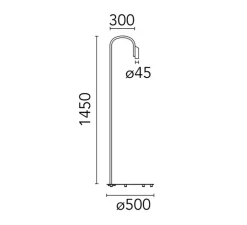 Lampadaire, Caule 3, noir, IP66, LED, dim, 2700K, 282 lm, Ø50cm, H140cm - Flos