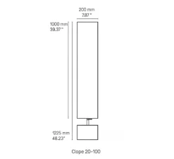 Lampadaire, Clope 20-100, laiton satiné, laiton brossé, LED, 2700K, 2320 lm, Ø20cm, H122,5cm - CVL