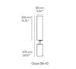 Lampadaire, Clope 09-40, noir, LED, 2700K, 855 lm, Ø9cm, H67,5cm - CVL