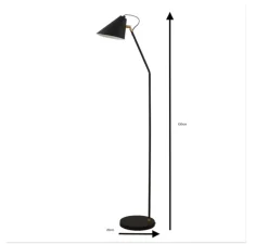 Lampadaire, Club, noir, L18cm, H130cm - House Doctor