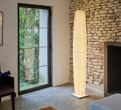 Lampadaire, Colonne 190, blanc, base métal, LED, dim, 2700K, 5597 lm, L30cm, H191,8cm - Dix heures dix