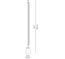 Lampadaire, Compendium D81TW2, aluminium, LED, 2700K, Ø14,5cm, H178cm - Luceplan