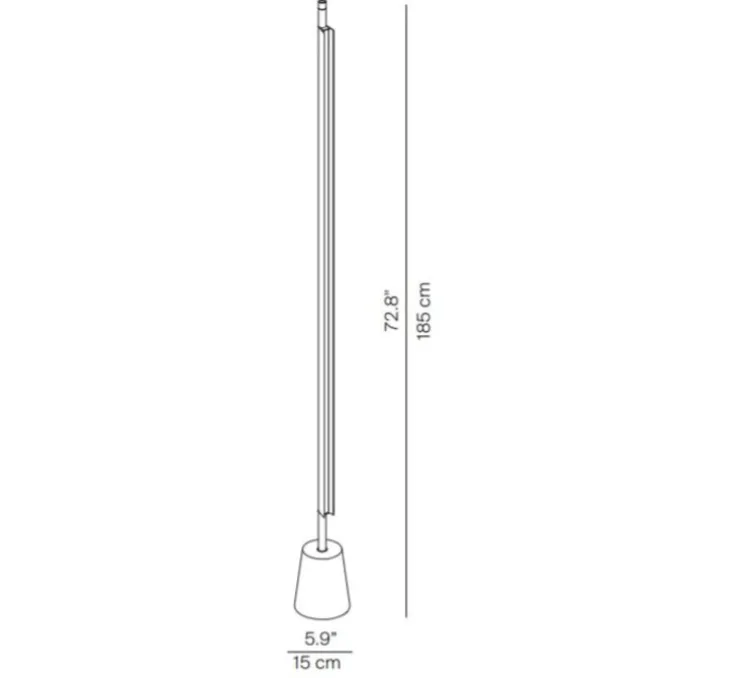 Lampadaire, Compendium D81tw2, noir, LED, 2700K, Ø14,5cm, H178cm - Luceplan