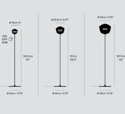 Lampadaire, Contour 225, gris ardoise, LED, dim, 1800-3000K, Ø30cm, H151cm - A-N-D