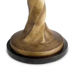 Lampadaire, Costanza, laiton vintage, abat-jour noir, Ø55cm, H164cm - Eichholtz