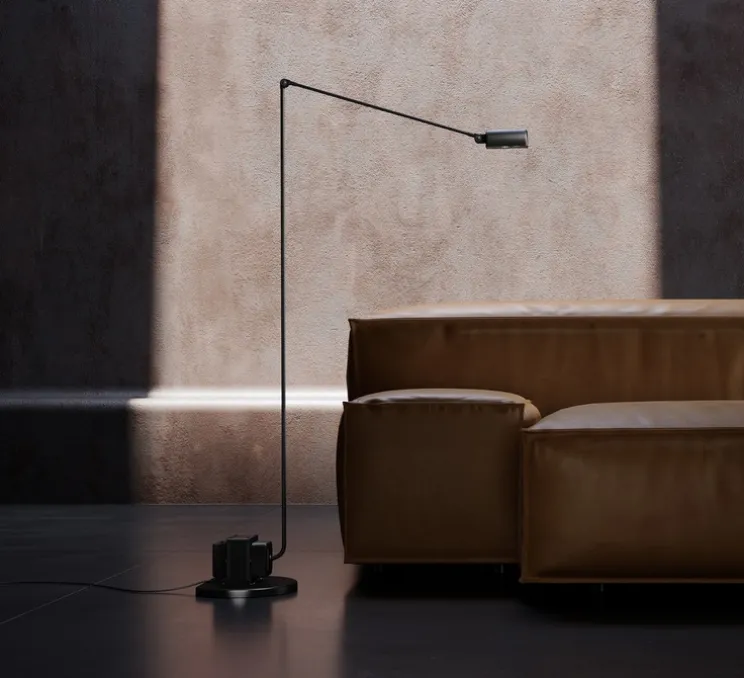 Lampadaire, Daphine Terra Led, Noir soft touch, LED, 2700K, 622 lm, L21cm, H136cm - Lumina
