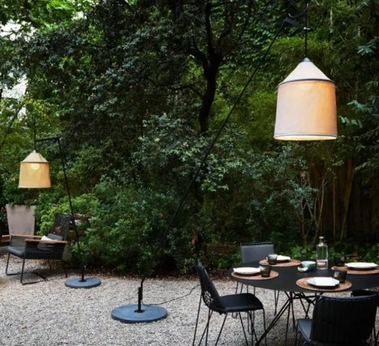 Lampadaire de jardin, JAIMA, beige, IP65, LED, Ø54cm, H307cm - marset