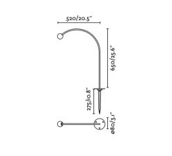 Lampadaire d'extérieur à piquer, Cuca 650, noir et blanc, IP65, LED, 2700K, 154 lm, L8cm, H65cm - Faro