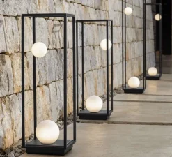 Lampadaire d'extérieur, Abachina, noir, IP65, LED, 3000k, 410 lm, Ø22,5cm, H70cm - Karman