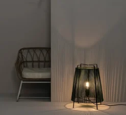 Lampadaire d'extérieur, Akane, vert et noir mat, IP44, Ø46cm, H59cm - Faro