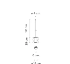 Lampadaire d'extérieur, Bamboo 4803, blanc, IP66,LED, 2700K, 100lm, Ø4cm, H90cm - Vibia