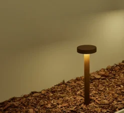 Lampadaire d'extérieur, Borne Soft 45, Corten, IP65, Ø15cm, H45cm-B.lux