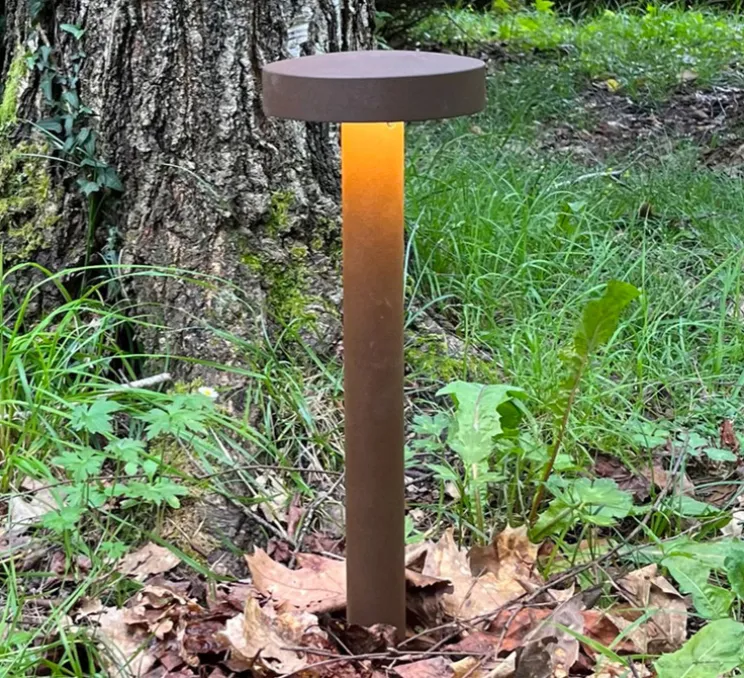 Lampadaire d'extérieur, Borne Soft 65, Corten, IP65, Ø15cm, H65cm-B.lux