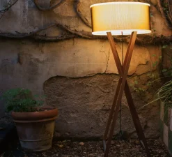 Lampadaire d'extérieur, Cala, bois, marron, IP65, H140cm - Marset