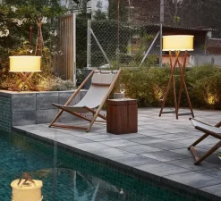 Lampadaire d'extérieur, Cala, bois, marron, IP65, H140cm - Marset