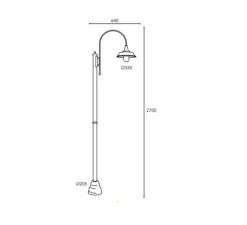 Lampadaire d'extérieur et candélabre, Atelier 3138, Laiton vieilli, IP44, Ø32cm, H270cm - Moretti Luce