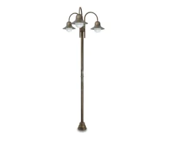 Lampadaire d'extérieur et candélabre, Campanula 1793, Laiton vieilli, IP44, Ø28,5cm, H270cm - Moretti Luce