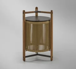 Lampadaire d'extérieur, Kando P/76/R sans fil, corde, Teck, IP44, LED, dim, 2200-2400-2700K, 680 lm, Ø49cm, H76cm - Bover