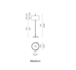 Lampadaire d'extérieur, Lagoon, medium, abat-jour vert Dominica Caraibes, tissu Pierre Frey, structure laquée noire et cuivre, , IP68, Ø35cm, H111,4cm - Contardi