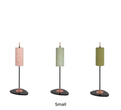 Lampadaire d'extérieur, Lagoon, small, abat-jour vert Bayamo Mimosa, tissu Pierre Frey, structure laquée noire et cuivre, IP68, Ø15cm, H101,5cm - Contardi