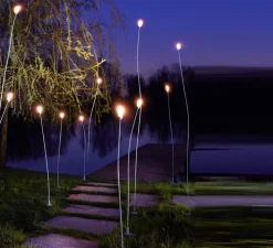 Lampadaire d'extérieur, mini mini, laiton bruni clair, H200cm, L24cm IP55 - LED, 2700K, 85lm - Zava