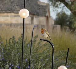 Lampadaire d'extérieur, Pois, noir, blanc, IP65, LED, 3000K, 410 lm, Ø11,5cm, H158cm - Karman