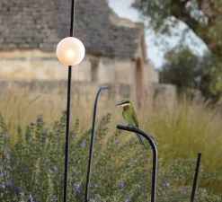 Lampadaire d'extérieur, Pois, noir, blanc, IP65, LED, 3000K, 410 lm, Ø11,5cm, H158cm - Karman