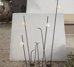 Lampadaire d'extérieur, Pois, noir, blanc, IP65, LED, 3000K, 410 lm, Ø11,5cm, H118cm - Karman
