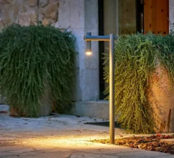 Lampadaire d'extérieur, Tik p-4099X, gris, IP65, LED, 3000K, 763 lm, L25,2cm, H81,4cm - Estiluz