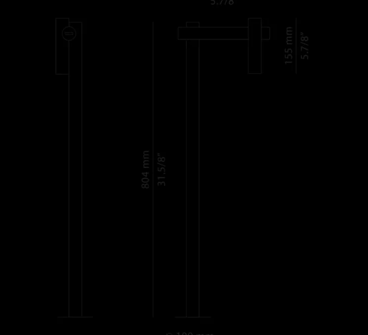 Lampadaire d'extérieur, Tik p-4099X, noir anthracite, IP65, LED, 3000K, 763 lm, L25,2cm, H81,4cm - Estiluz