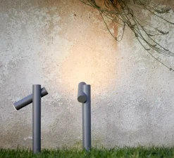 Lampadaire d'extérieur, Tik p-4097X, gris, IP65, LED, 3000K, 763 lm, L10cm, H36,9cm - Estiluz