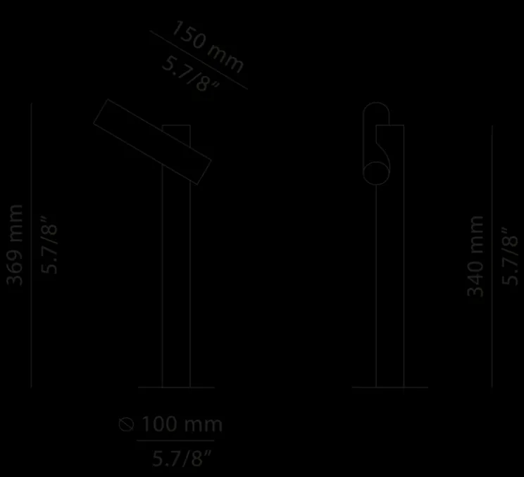 Lampadaire d'extérieur, Tik p-4097X, noir anthracite, IP65, LED, 3000K, 763 lm, L10cm, H36,9cm - Estiluz
