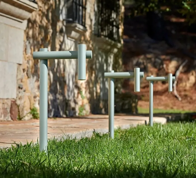 Lampadaire d'extérieur, Tik p-4098X, vert pâle, IP65, LED, 3000K, 763 lm, L25,2cm, H49,4cm - Estiluz