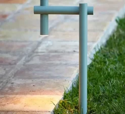 Lampadaire d'extérieur, Tik p-4098X, vert pâle, IP65, LED, 3000K, 763 lm, L25,2cm, H49,4cm - Estiluz