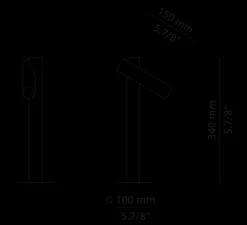 Lampadaire d'extérieur, Tik p-4096X, gris, IP65, LED, 3000K, 763 lm, Ø3,5cm, H34cm - Estiluz