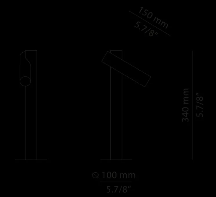 Lampadaire d'extérieur, Tik p-4096X, vert pâle, IP65, LED, 3000K, 763 lm, Ø3,5cm, H34cm - Estiluz