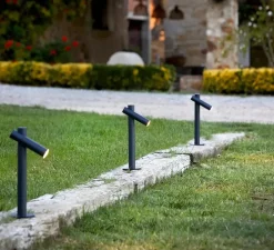 Lampadaire d'extérieur, Tik p-4096X, noir anthracite, IP65, LED, 3000K, 763 lm, Ø3,5cm, H34cm - Estiluz